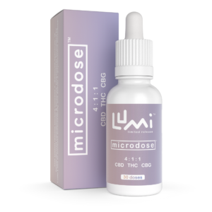 A 30-serving bottle of Microdose Tincture Oil featuring Balanced-Spectrum cannabinoids for everyday wellness.